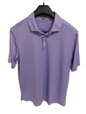 Fennec Polo Golf Shirt Mens Size Large Checkered Lost Dunes Logo